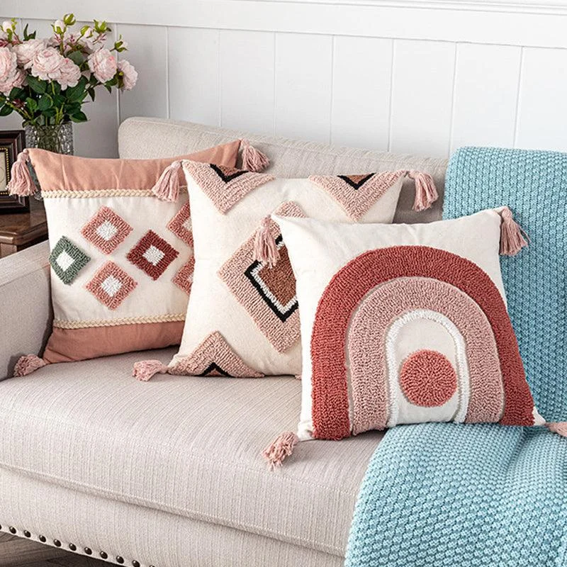 Boho Embroidered Throw Pillowcase -  - #tag1#