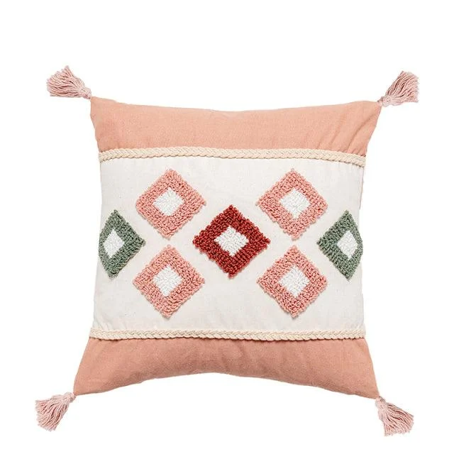 Boho Embroidered Throw Pillowcase -  - #tag1#