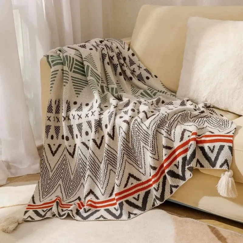 Boho Geometry Blanket Versatile Decor Accent