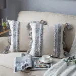Boho Grey Tassel Pillow Cover tag1