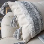 Boho Grey Tassel Pillow Cover tag1