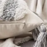 Boho Grey Tassel Pillow Cover tag1