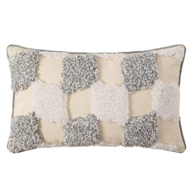 Boho Grey Tassel Pillow Cover -  - #tag1#