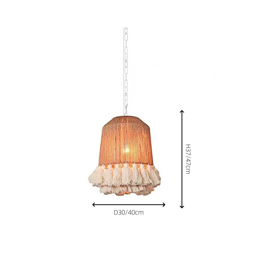 Boho Handmade Rope Round Pendant Lamp -  - #tag1#