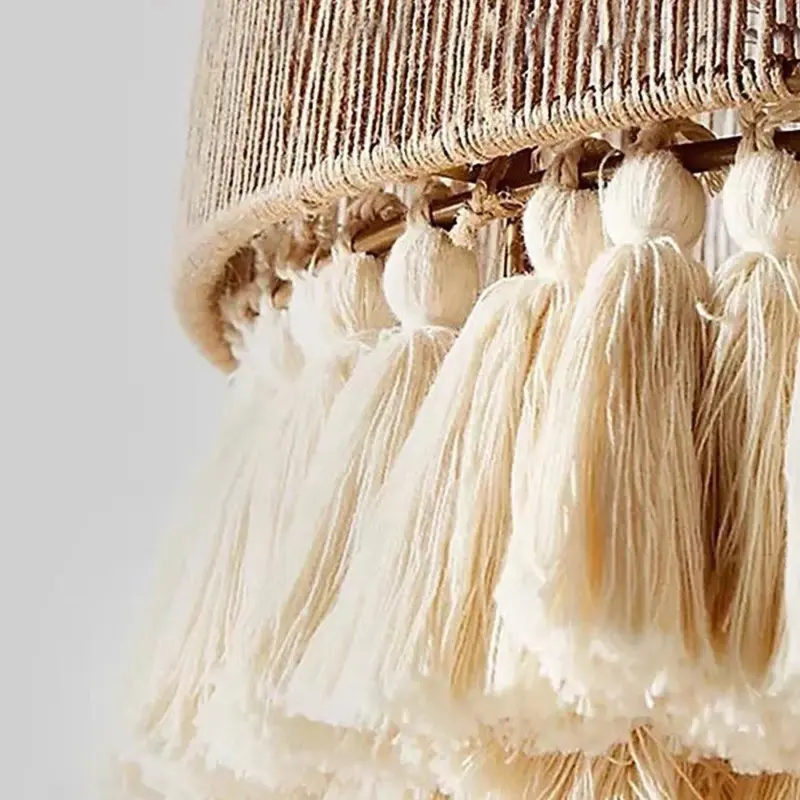 Boho Handmade Rope Round Pendant Lamp tag1