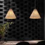 Boho Handmade Woven Wicker Pendant Light tag1