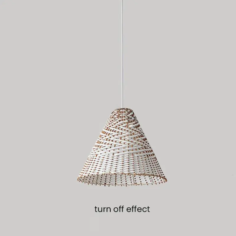 Boho Handmade Woven Wicker Pendant Light tag1