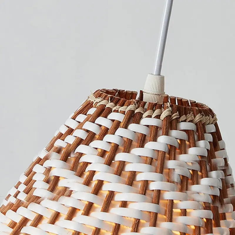 Boho Handmade Woven Wicker Pendant Light tag1