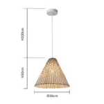 Boho Handmade Woven Wicker Pendant Light tag1