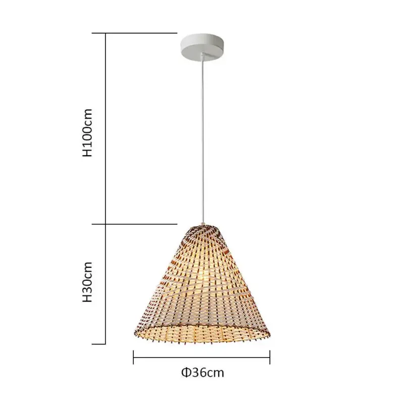 Boho Handmade Woven Wicker Pendant Light tag1