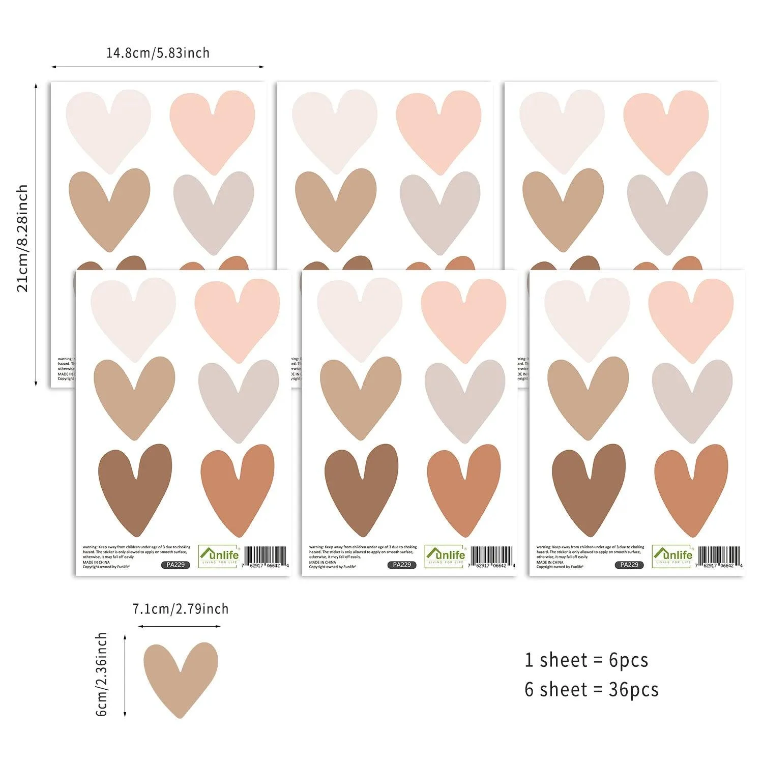 Boho Hearts Wall Sticker: Kids' Room Decor -