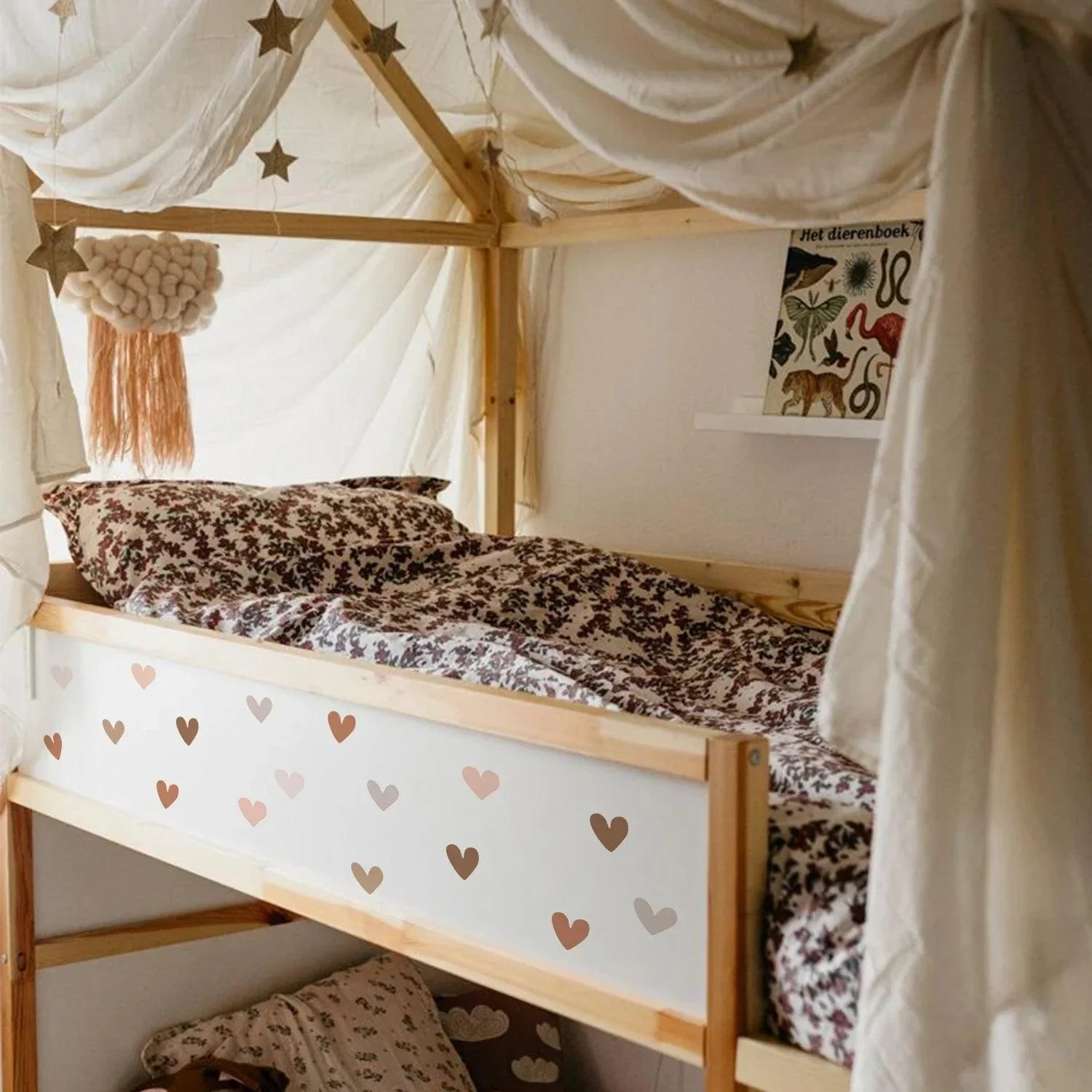 Boho Hearts Wall Sticker: Kids' Room Decor -