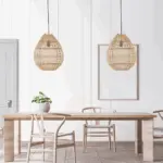 Boho High Quality Handwoven Wicker Hanging Lamp tag1