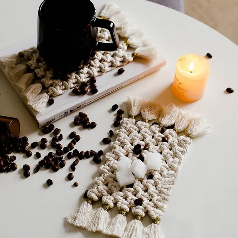 Boho Macrame Mat tag1