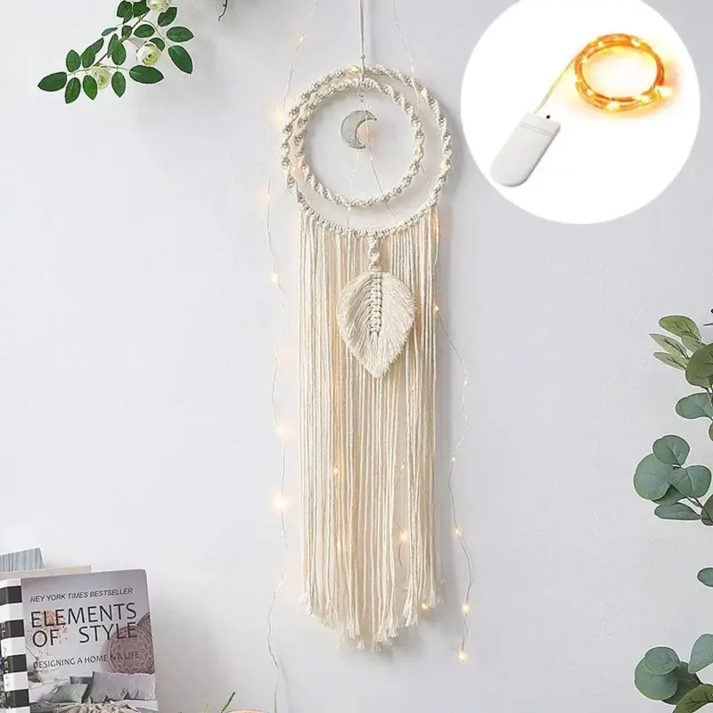 Boho Moon Dreamcatcher Macrame Wall Hanging