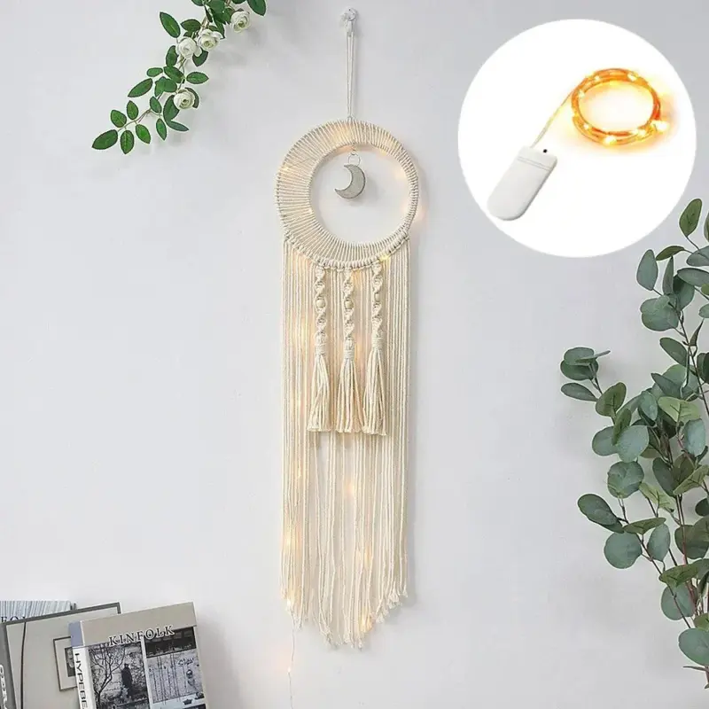 Boho Moon Dreamcatcher Macrame Wall Hanging