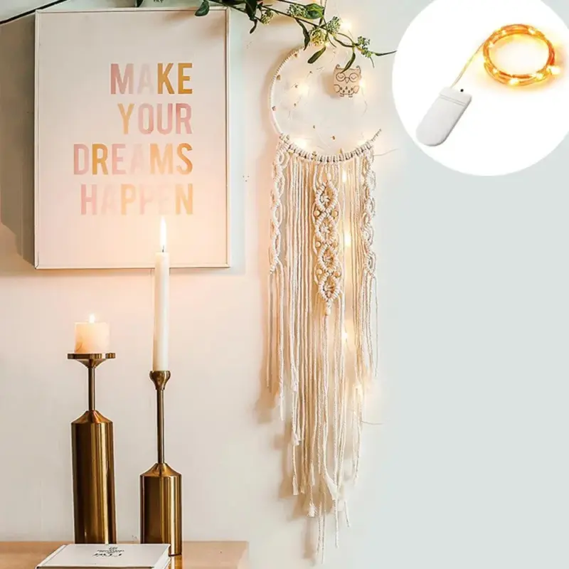 Boho Moon Dreamcatcher Macrame Wall Hanging