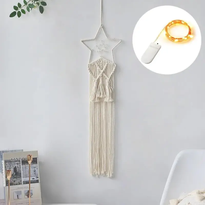 Boho Moon Dreamcatcher Macrame Wall Hanging