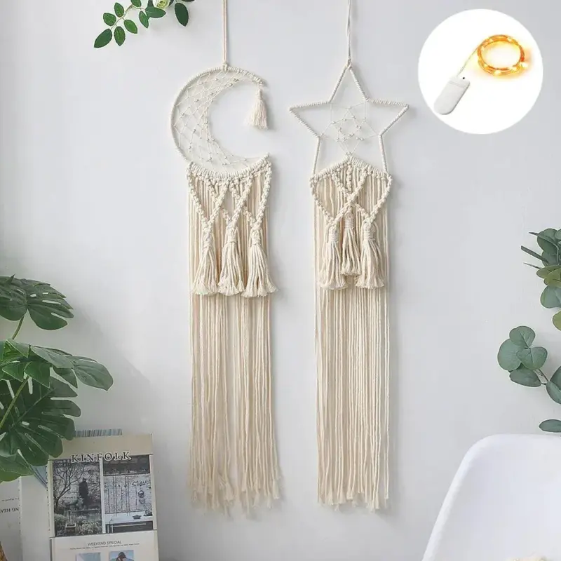 Boho Moon Dreamcatcher Macrame Wall Hanging