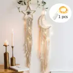 Boho Moon Dreamcatcher Macrame Wall Hanging