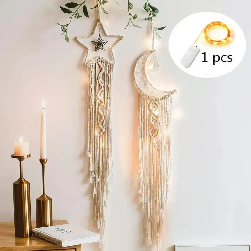 Boho Moon Dreamcatcher Macrame Wall Hanging