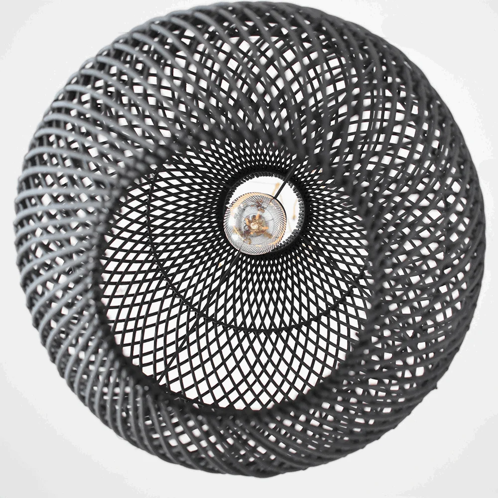 Boho Rattan Handwoven Black Pendant Lamp -  - #tag1#