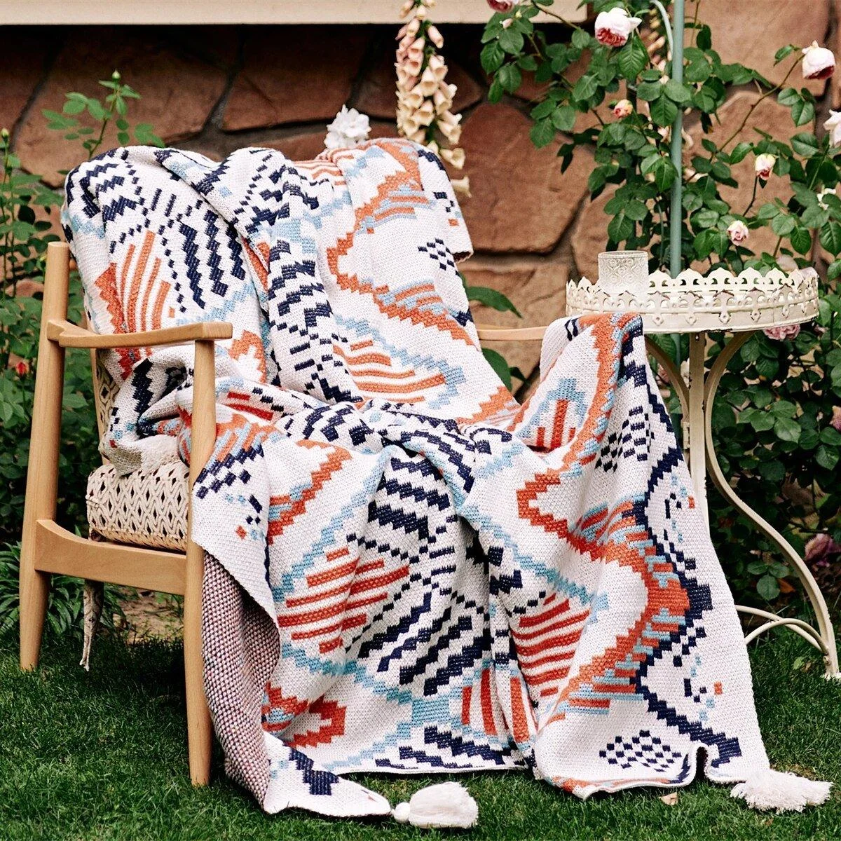 Boho Style Geometric Design Blanket -  - #tag1#