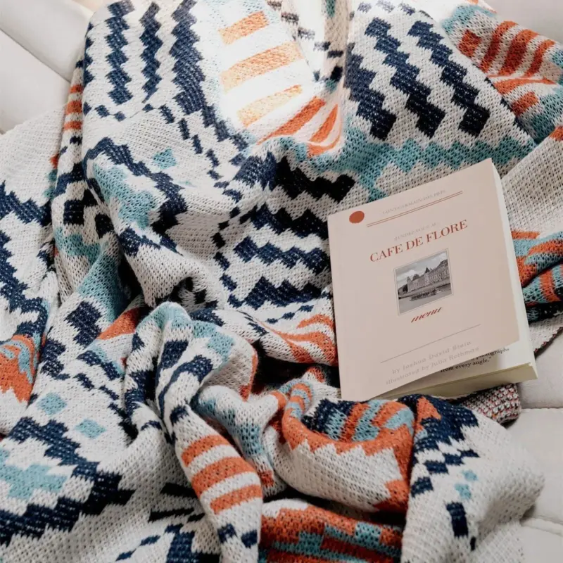 Boho Style Geometric Design Blanket tag1