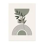 Boho Style Green Leaves Wall Art Canvas Print tag1