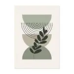 Boho Style Green Leaves Wall Art Canvas Print tag1