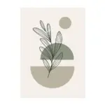 Boho Style Green Leaves Wall Art Canvas Print tag1
