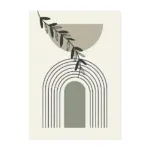 Boho Style Green Leaves Wall Art Canvas Print tag1