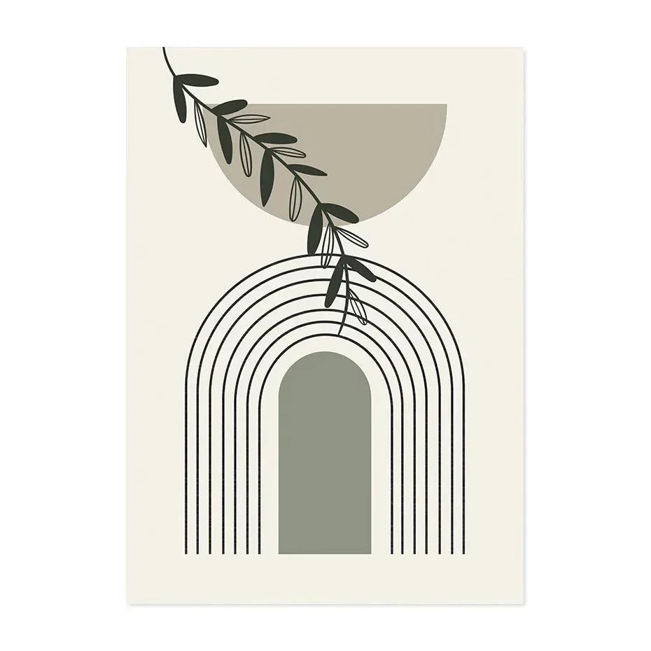 Boho Style 'Green Leaves' Wall Art Canvas Print -  - #tag1#