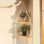 Boho Style Macrame Wall Hanging Shelf tag1