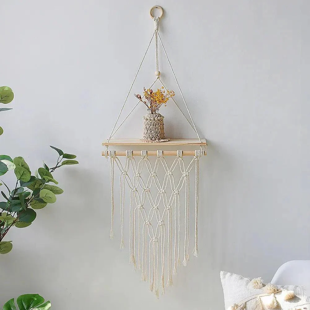 Boho Style Macrame Wall Hanging Shelf -  - #tag1#