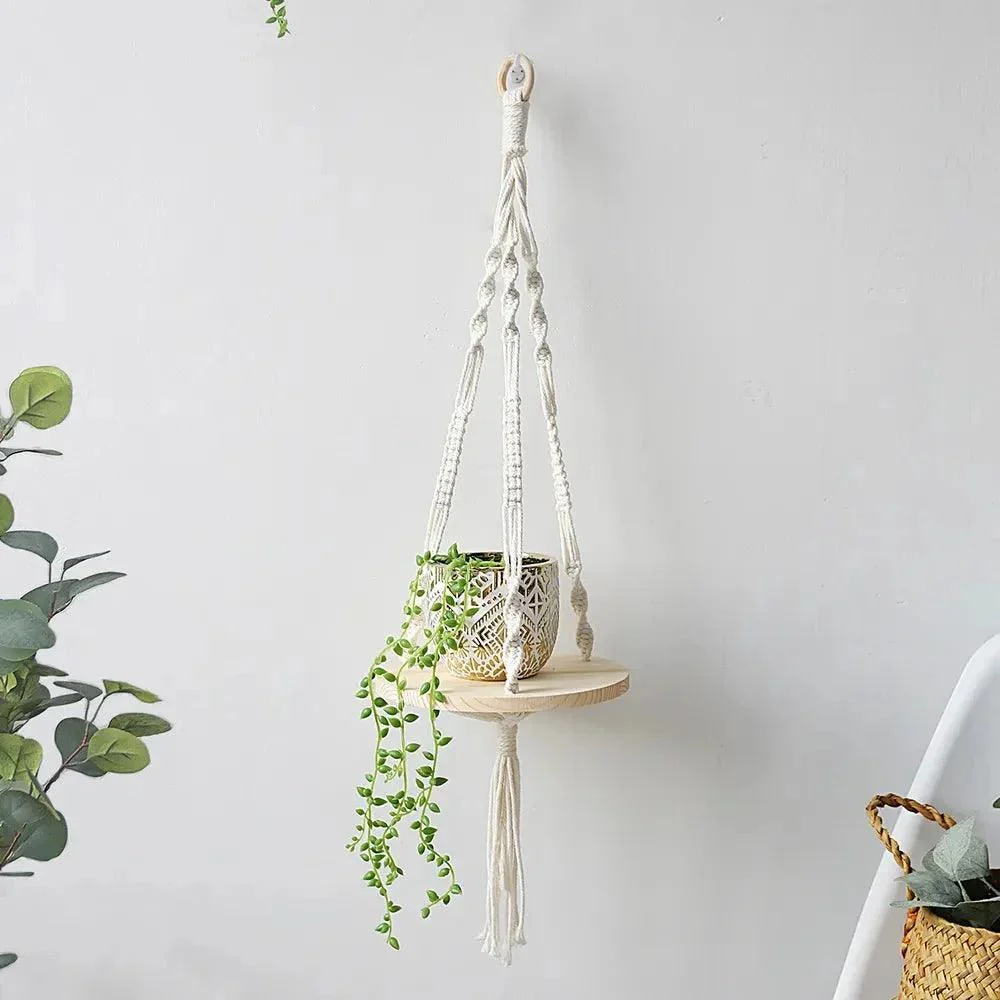 Boho Style Macrame Wall Hanging Shelf -  - #tag1#