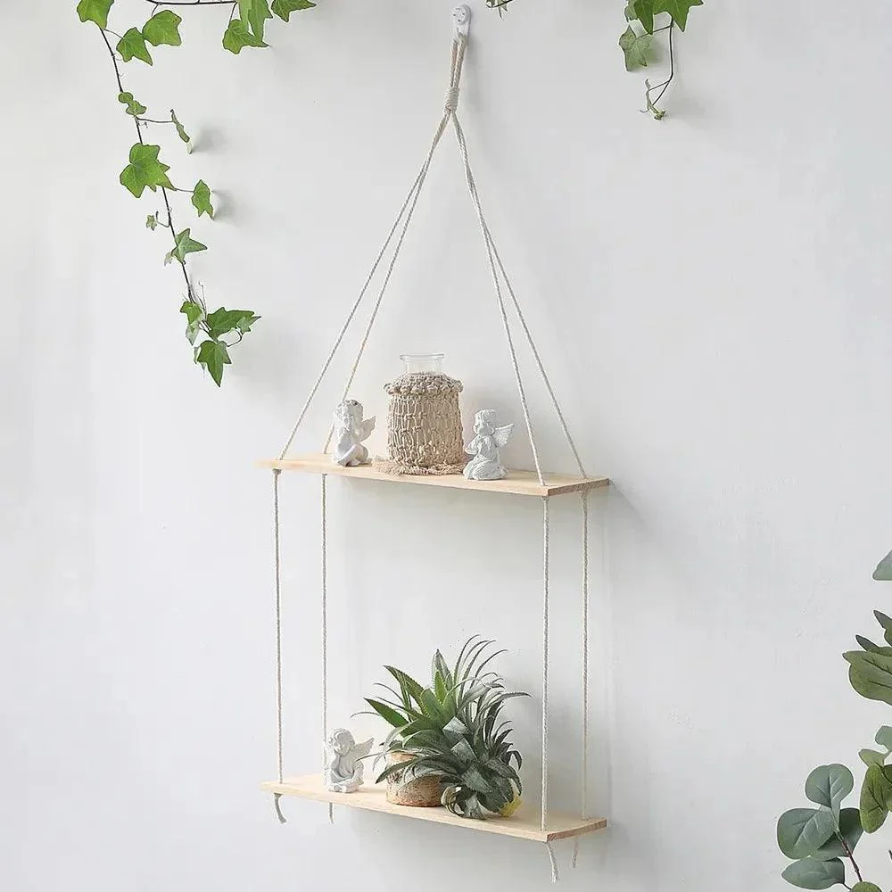 Boho Style Macrame Wall Hanging Shelf -  - #tag1#