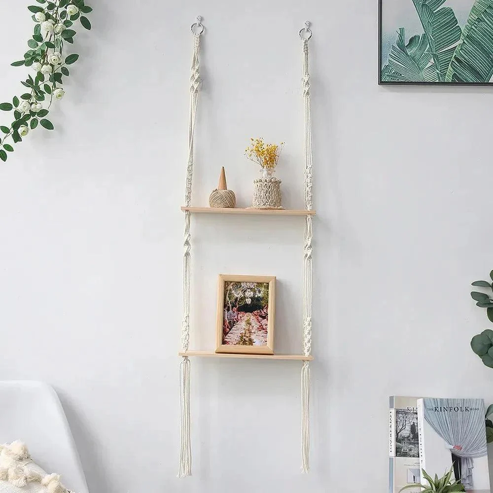 Boho Style Macrame Wall Hanging Shelf -  - #tag1#