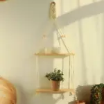 Boho Style Macrame Wall Hanging Shelf tag1
