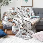 Boho Tassel Blanket Chic Comfort for Sofa and Beyond.
