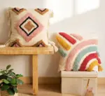 Boho Tribal Tassel Throw Pillow Cover