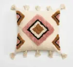 Boho Tribal Tassel Throw Pillow Cover