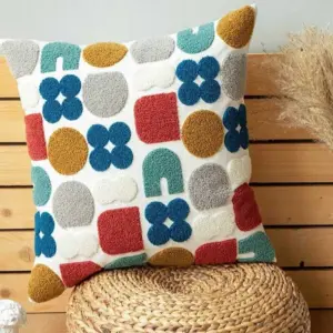 Boho Tufted Abstract Pillow Cover - 