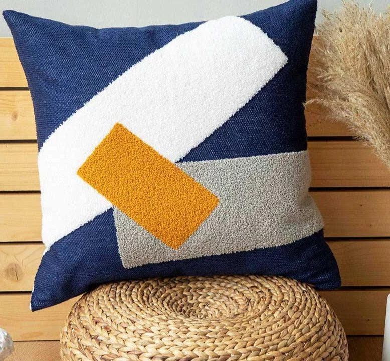 Boho Tufted Abstract Pillow Cover -