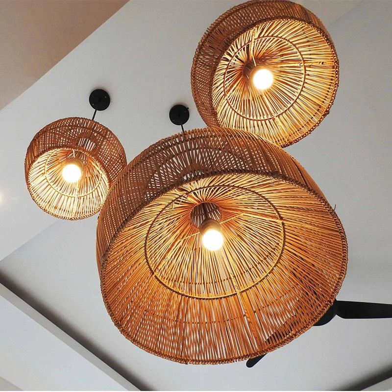 Boho Wicker Lampshades Handwoven Kitchen Island Pendant Light -  - #tag1#