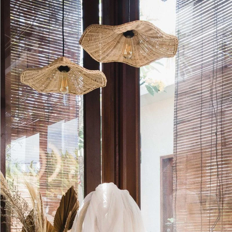 Boho Wicker Rattan Farmouse Pendant Light -  - #tag1#