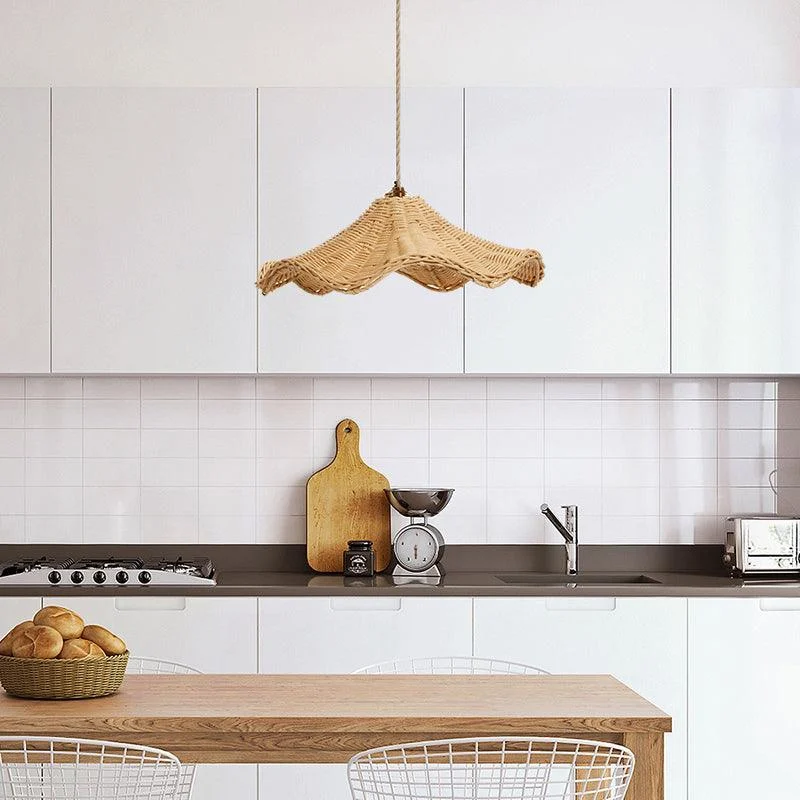 Boho Wicker Rattan Farmouse Pendant Light -  - #tag1#