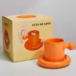 Bold Ceramic Coffee Mug Saucer Set tag1