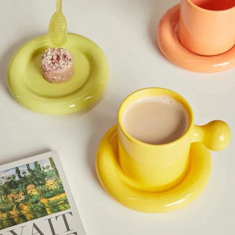 Bold Ceramic Coffee Mug & Saucer Set -  - #tag1#
