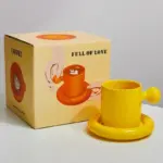 Bold Ceramic Coffee Mug Saucer Set tag1